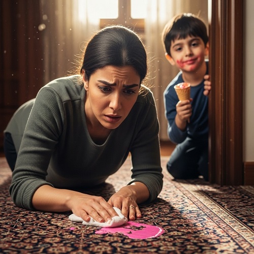 بهترین روش های پاک کردن لکه بستنی از روی فرش